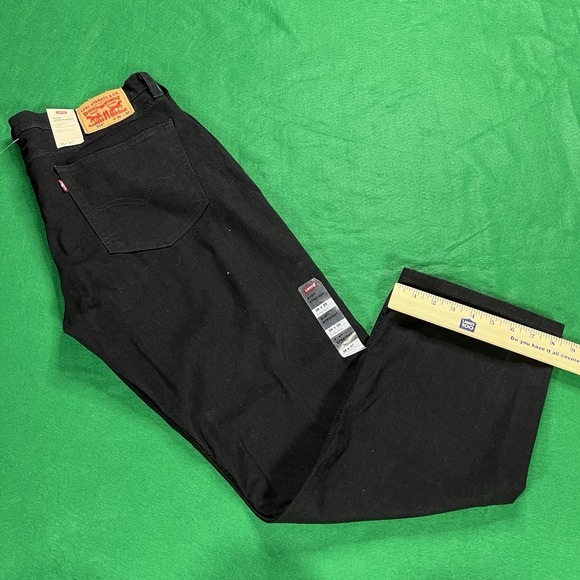 Levi's 514 Regular Fit Zip Fly Straight Leg Denim Jeans 36X30 Men's Black - Picture 1 of 9